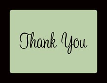 Sage Green In Black Thank You Cards