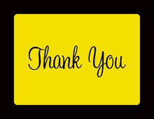 Bright Yellow In Black Thank You Cards