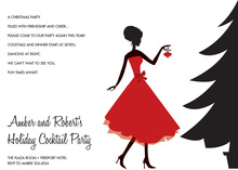 Lady In Red Christmas Invitations