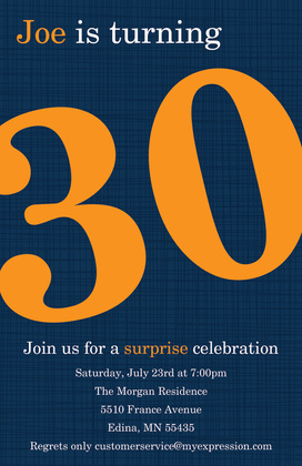 Turning 30 Stylish Magenta Birthday Invitations