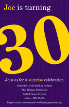 Turning 30 Trendy Purple Birthday Invitations