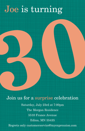 Turning 30 Stylish Magenta Birthday Invitations