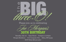 BIG Three-O Sage Birthday Invitations
