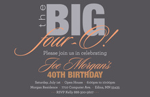 BIG Four-O Chic Orange Birthday Invitations
