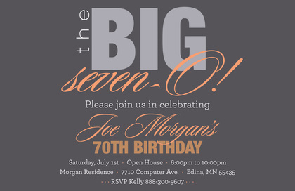 BIG Seven-O Fancy Sage Birthday Invitations