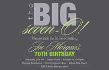 BIG Seven-O Fancy Sage Birthday Invitations