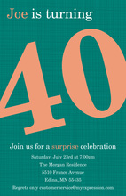 Turning 40 Modern Teal Birthday Invitations