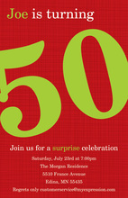 Turning 50 Chic Red Birthday Invitations