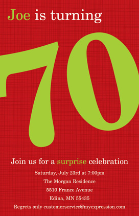 Turning 70 Excellent Purple Birthday Invitations