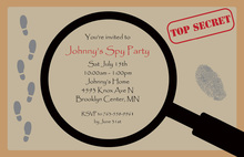 Top Secret Party Magnifying Invitations