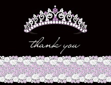 Pink Purple Princess Chalkboard Thank You Notes