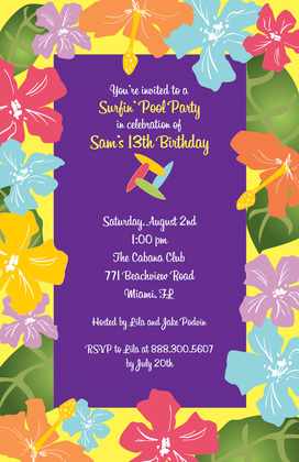 Freshly Designed Hibiscus Tropical Floral Invitations