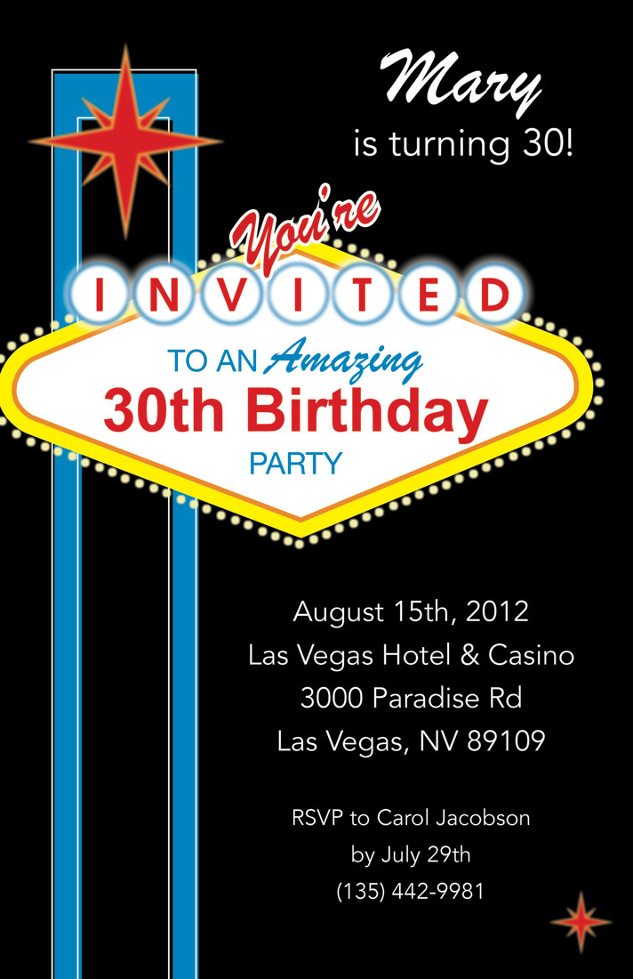 Fabulous Las Vegas Invitations in Blue