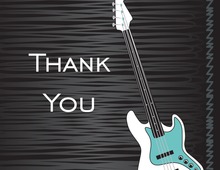 Blue Modern Electric Guitar Thank You Cards