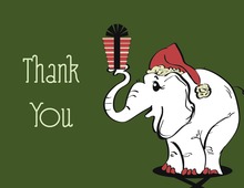 Adorable White Elephant Thank You Cards