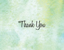 Modern Green Watercolor Thank You Cards