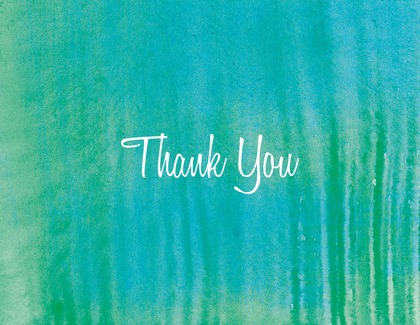 Modern Green Watercolor Thank You Cards