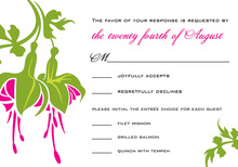 Traditional Magenta Flower RSVP Cards