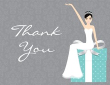 Slim Bride Teal Gifts Thank You Cards