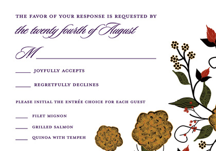 Vintage Floral Purple Square Wedding Invitations