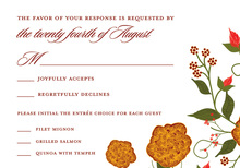 Dainty Holiday Floral Red RSVP Cards