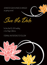 Velvet Lilies Square Pink Wedding Invitations