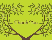Lovely Tree In Love Green Thank You Cards