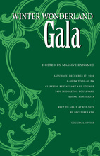 Festive Holiday Gala Green Invitations