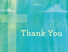 Heavenly Teal Sky Thank You Cards