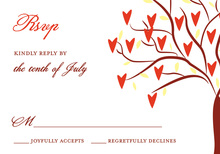 Exquisite Lovely Leaves RSVP Cards