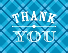 Bright Blue Double Border Thank You Cards