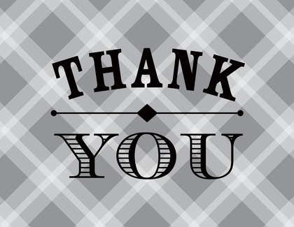Whiskey Bottle Red Plaid Thank You Cards