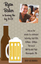 Red Banner Beer Party Invitations
