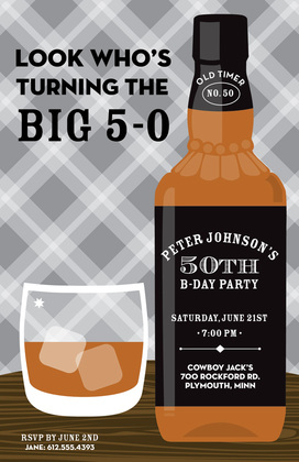 Drink Your Great Whiskey Birthday Invitations