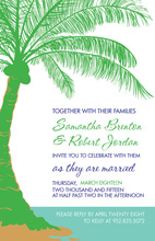 Traditional Palms Lime Green Invitation