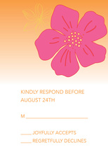 Tropical Paradise Flower Orange RSVP Cards