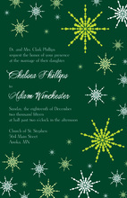 Dainty Snowflakes Green Invitations