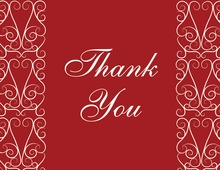 Charming Bold Red Thank You Cards