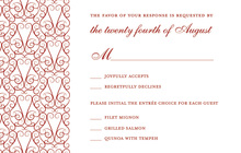 Charming Bold Red RSVP Cards