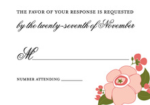 Classic Flowers Red RSVP Cards