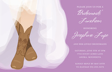 White Wedding Boots Pink Bridal Shower Invitations