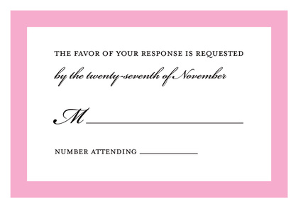 Simply Modern Pink Border Party Invitations