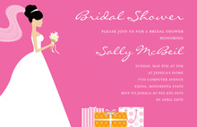 Brunette Bride Gifts Pink Bridal Shower Invitations