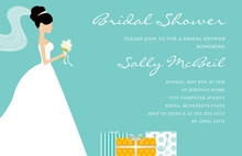 Blonde Bride Gifts Teal Bridal Shower Invitations