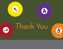 Modern Pool Table Thank You Cards