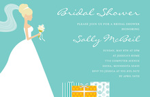 Standing Bride Gifts Teal Bridal Shower Invitations