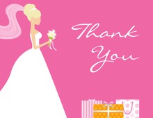 Blonde Bride Gifts Pink Thank You Cards