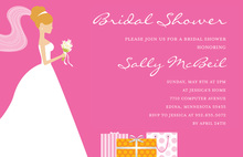 Red-Head Bride Gifts Pink Bridal Shower Invitations
