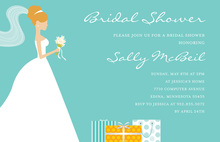 Brunette Bride Gifts Teal Bridal Shower Invitations