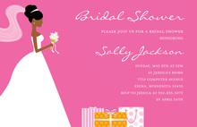 African-American Gifts Pink Bridal Shower Invitations
